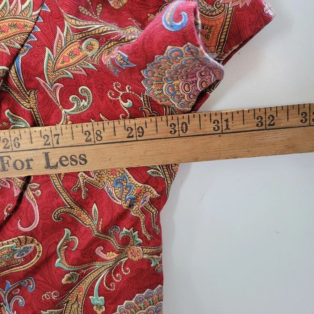 Positive Attitude Tapestry Skirt Set Womens Petite Red Vintage Animal Print EXCL